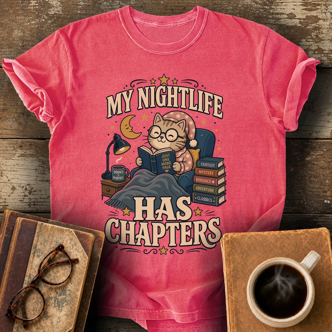 My Nightlife Has Chapters Tee - watermelon shirt mockup